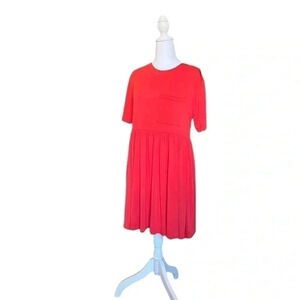 Agnes & Dora Red Tee Shirt Dress with Front Shirt Pocket Long Sleeves Size S
